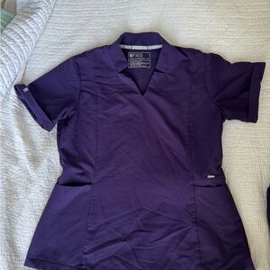 Figs Deep Purple Scrub Top